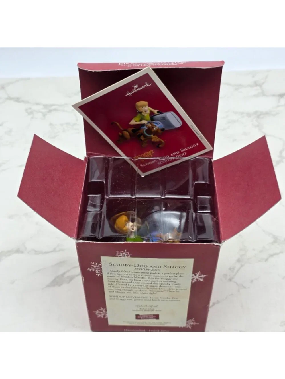 2002 Hallmark SCOOBY-DOO and SHAGGY Keepsake Ornament Windup Movement Card NEW